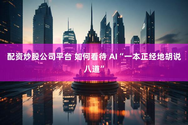 配资炒股公司平台 如何看待 AI“一本正经地胡说八道”