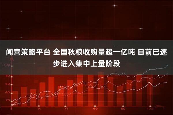 闻喜策略平台 全国秋粮收购量超一亿吨 目前已逐步进入集中上量阶段