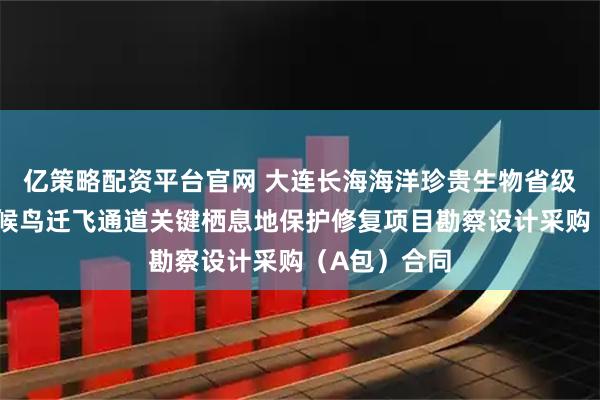 亿策略配资平台官网 大连长海海洋珍贵生物省级自然保护区候鸟迁飞通道关键栖息地保护修复项目勘察设计采购（A包）合同